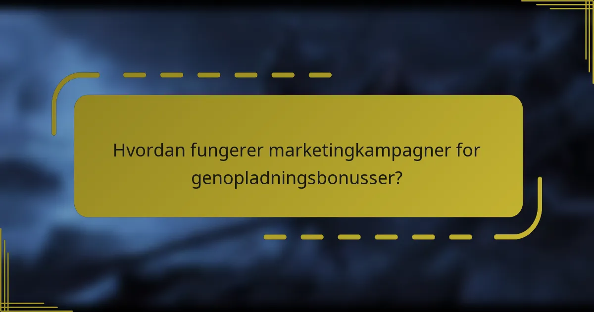 Hvordan fungerer marketingkampagner for genopladningsbonusser?